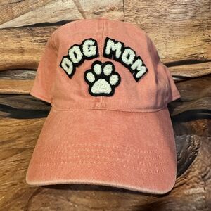 David and Young Dog Mom Baseball Hat Cap Salmon Pink Chenille Patch Adjustable